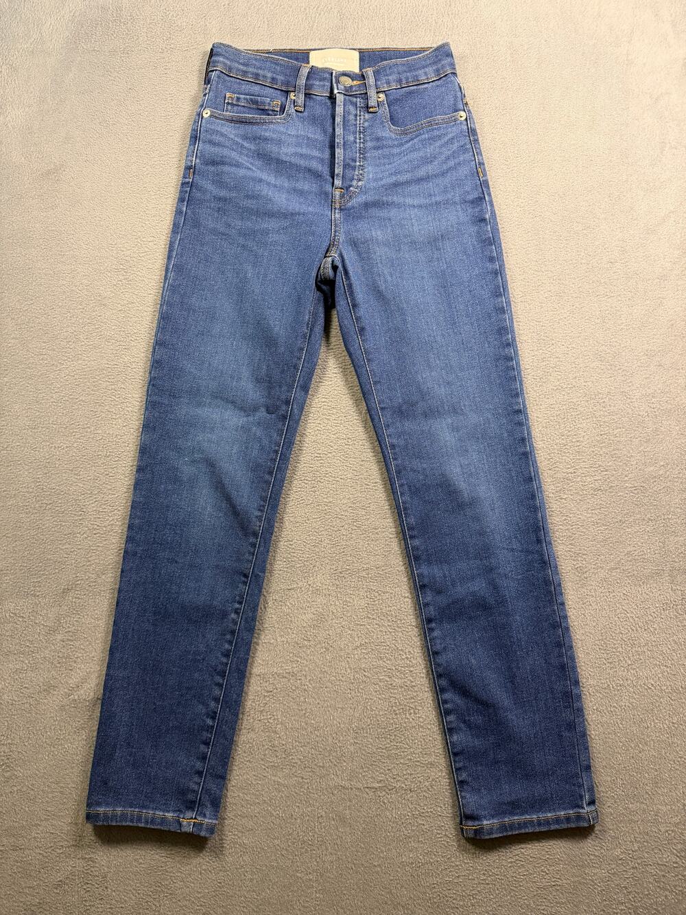 Everlane The Way-High High Rise Slim Straight Leg Medium Wash Denim Jeans 23